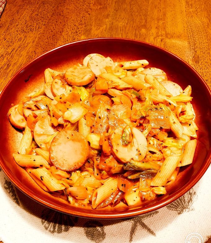 ギョニソとキャベツのナポリタン？-レシピのメイン写真
