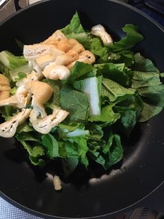 ズボラ小松菜(白菜でも)と油揚げの炒め物-レシピのメイン写真
