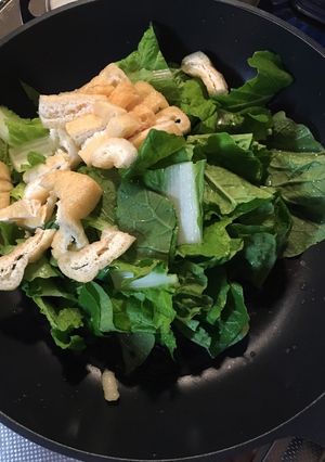 ズボラ小松菜(白菜でも)と油揚げの炒め物-レシピのメイン写真