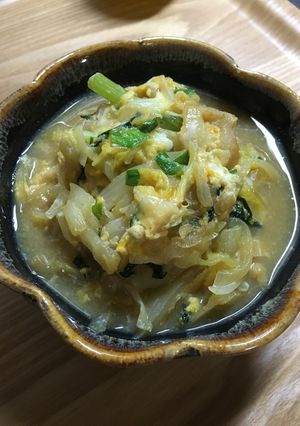 カツ丼風〜白菜と油揚げ玉子とじ-レシピのメイン写真