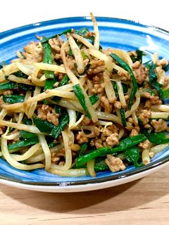 ニラもやしの肉みそ炒め-レシピのメイン写真