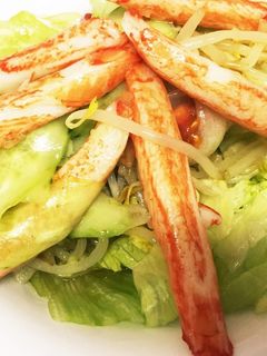 カニカマときゅうりとレタスさっぱりサラダ-レシピのメイン写真
