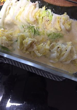 白菜と豚バラのミルフィーユ風チーズ煮込み-レシピのメイン写真