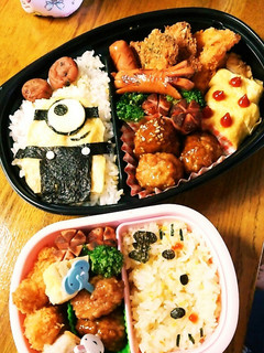 今日のキャラ弁9月(ミニオンズ&キティ)-レシピのメイン写真