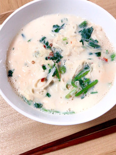 ダイエットに☆ピリ辛豆乳スープ(麺入り)-レシピのメイン写真