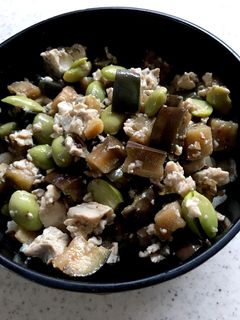 枝豆 ナス 豆腐の甘辛炒め-レシピのメイン写真