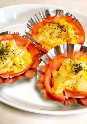 お弁当に簡単！じゃがコーンハムカップ-レシピのメイン写真