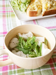 和洋中どれでも♪はんぺんと水菜のスープ-レシピのメイン写真