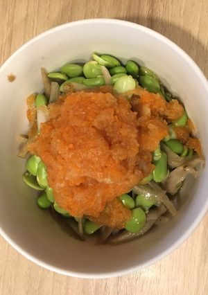 冷凍庫片付け、冷凍枝豆の野菜昆布おろし-レシピのメイン写真