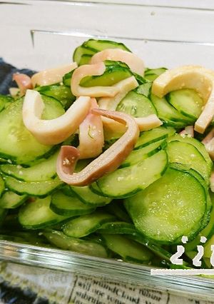 時短♪低糖質♪きゅうりとイカの酢の物-レシピのメイン写真