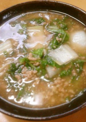 1人分　白菜と豚ひき肉のカレースープ-レシピのメイン写真