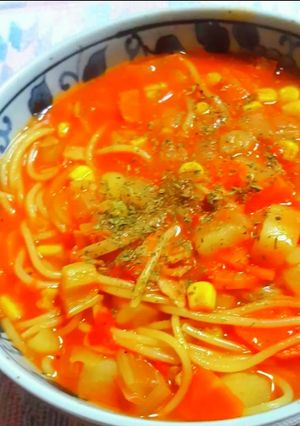 マンハッタンクラムチャウダーのパスタ-レシピのメイン写真