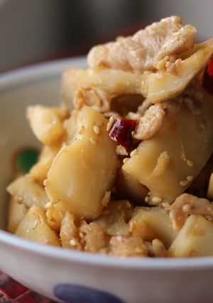 たたきれんこんと豚肉のピリ辛炒め♪-レシピのメイン写真