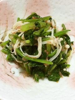ほうれん草とえのきの梅かつお和え-レシピのメイン写真