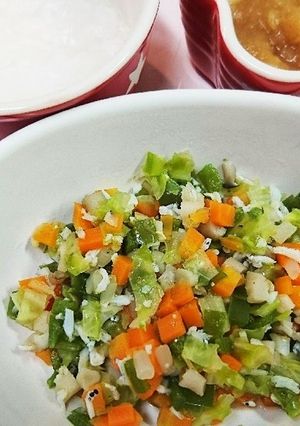 離乳食中期 ピーマンしらす野菜煮込み-レシピのメイン写真