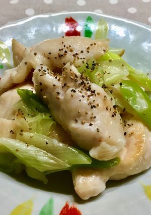 ササミのネギ塩炒め-レシピのメイン写真