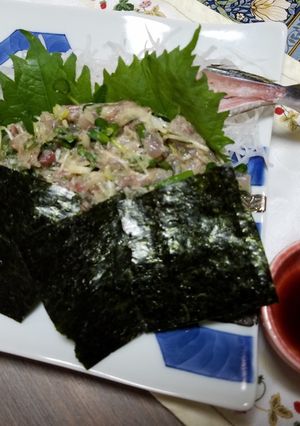 お薬味たっぷり、鯵なめろう-レシピのメイン写真