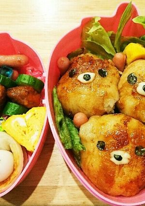 子供大好き❤肉巻きおにぎリラックマ★-レシピのメイン写真