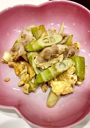 簡単！美味！四方竹と卵と豚肉の炒めもの-レシピのメイン写真