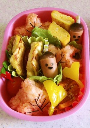 幼稚園　お弁当　秋（もみじ＆どんぐり）-レシピのメイン写真