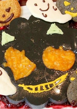 ハロウィン☆魔界の炭プリン！柿ソース添え-レシピのメイン写真