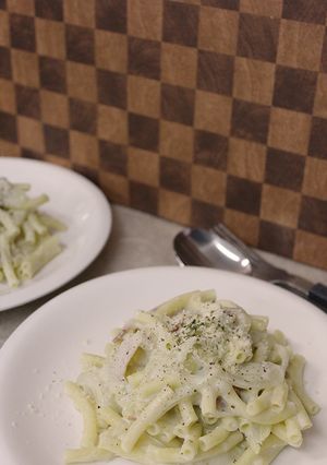 【美的ラボ】翡翠クリームパスタ【親子で】-レシピのメイン写真