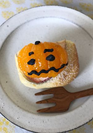 みかんとりんごのケーキハロウィン風-レシピのメイン写真