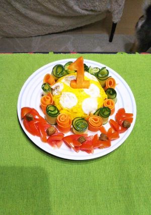 ワンコのバースデーケーキ(犬用オムレツ)-レシピのメイン写真