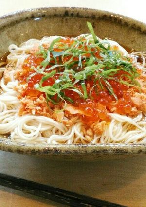 ☆鮭といくらの親子素麺☆-レシピのメイン写真