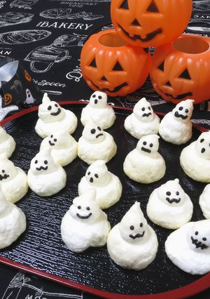 【ハロウィン】おばけのメレンゲクッキー♪-レシピのメイン写真