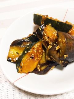かぼちゃとなすの甘酢炒め-レシピのメイン写真