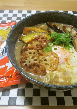 秋野菜と落とし卵のご馳走とろみめん-レシピのメイン写真