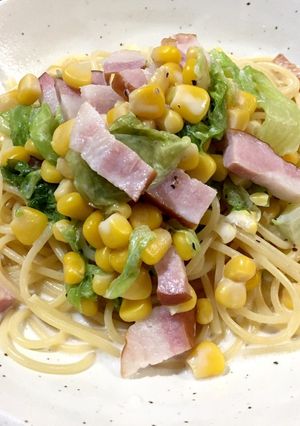 ベーコンとレタスのクリームスープパスタ-レシピのメイン写真