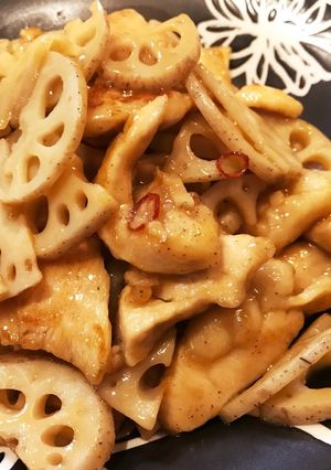 皮ごと!レンコンと鶏肉のきんぴら風炒め-レシピのメイン写真