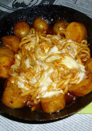 ポテト＋チーズの焼きうどん-レシピのメイン写真