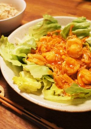 本格簡単エビチリ&えのき入りチリソース-レシピのメイン写真