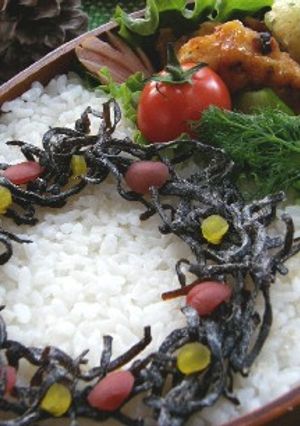 塩昆布でクリスマスリース☆お弁当☆-レシピのメイン写真