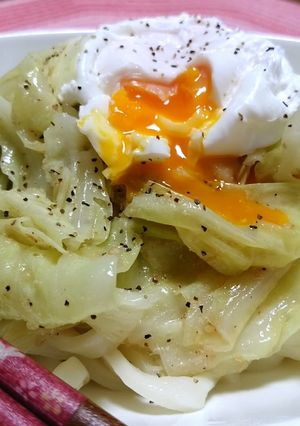 レンジでランチ♪お手軽！塩キャベツうどん-レシピのメイン写真