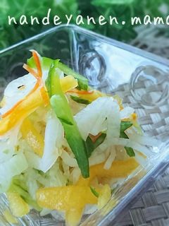 大根とキュウリと柿の酢の物-レシピのメイン写真