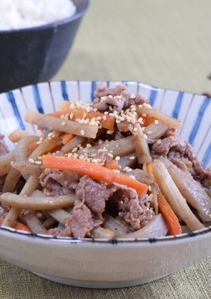 牛肉とごぼうの甘辛炒め-レシピのメイン写真