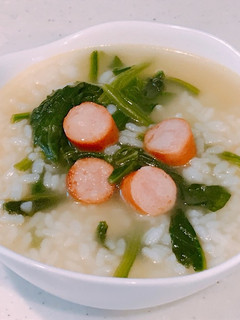 ほうれん草とソーセージのスープごはん!-レシピのメイン写真
