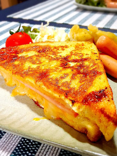 卵たっぷり!ハムチーズのフレンチトースト-レシピのメイン写真