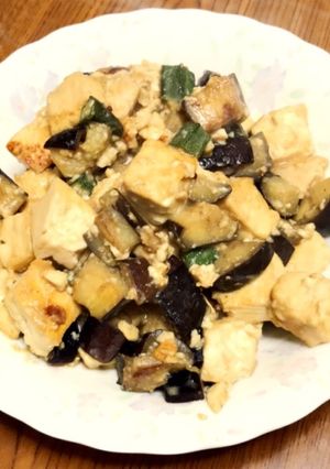 豆腐と茄子とオクラの味噌炒め-レシピのメイン写真
