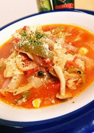 さば缶と野菜とカットトマトでスープ-レシピのメイン写真