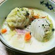 ミニ白菜ロールの豆乳スープ