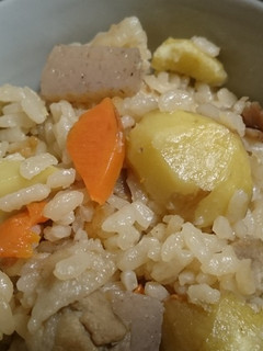 ガッツリ系☆栗と豚バラの炊き込みご飯-レシピのメイン写真
