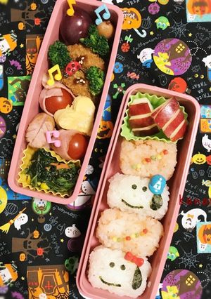 スヌーピー風 小学生遠足二段弁当②-レシピのメイン写真