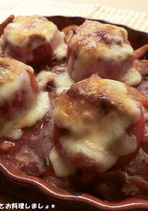 ビーフシチュートマトの丸ごとチーズ焼き-レシピのメイン写真