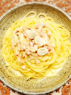 マッシュルームとベーコンのクリームパスタ-レシピのメイン写真