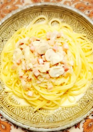 マッシュルームとベーコンのクリームパスタ-レシピのメイン写真